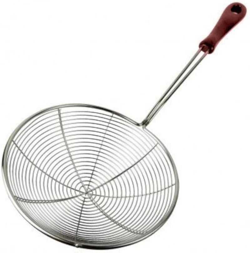Stainless Steel Skimmer Strainer,Stainless Steel Skimmer,Stainless Steel Deep fry strainer,Stainless Steel Spider Strainer Skimmer Ladle,Wire Skimmer with Spiral Mesh,Professional Grade Handle Skimmer