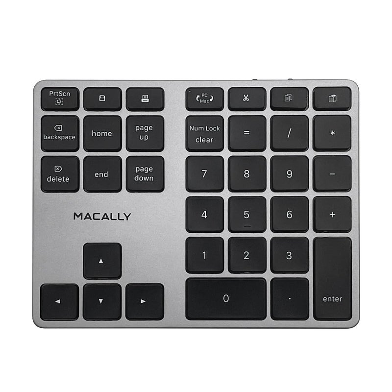 Macally Bluetooth Number Pad for Laptop Slim Aluminum Design Rechargeable Wireless Numeric Keypad 35 Key Numpad Keyboard for Data Entry for Mac MacBook ProAir iPad iPhone iOS PC Android - Image 2