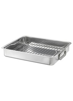 koncis Roasting Tin with Grill Rack, Stainless Steel, 40x32 cm  - Image 1