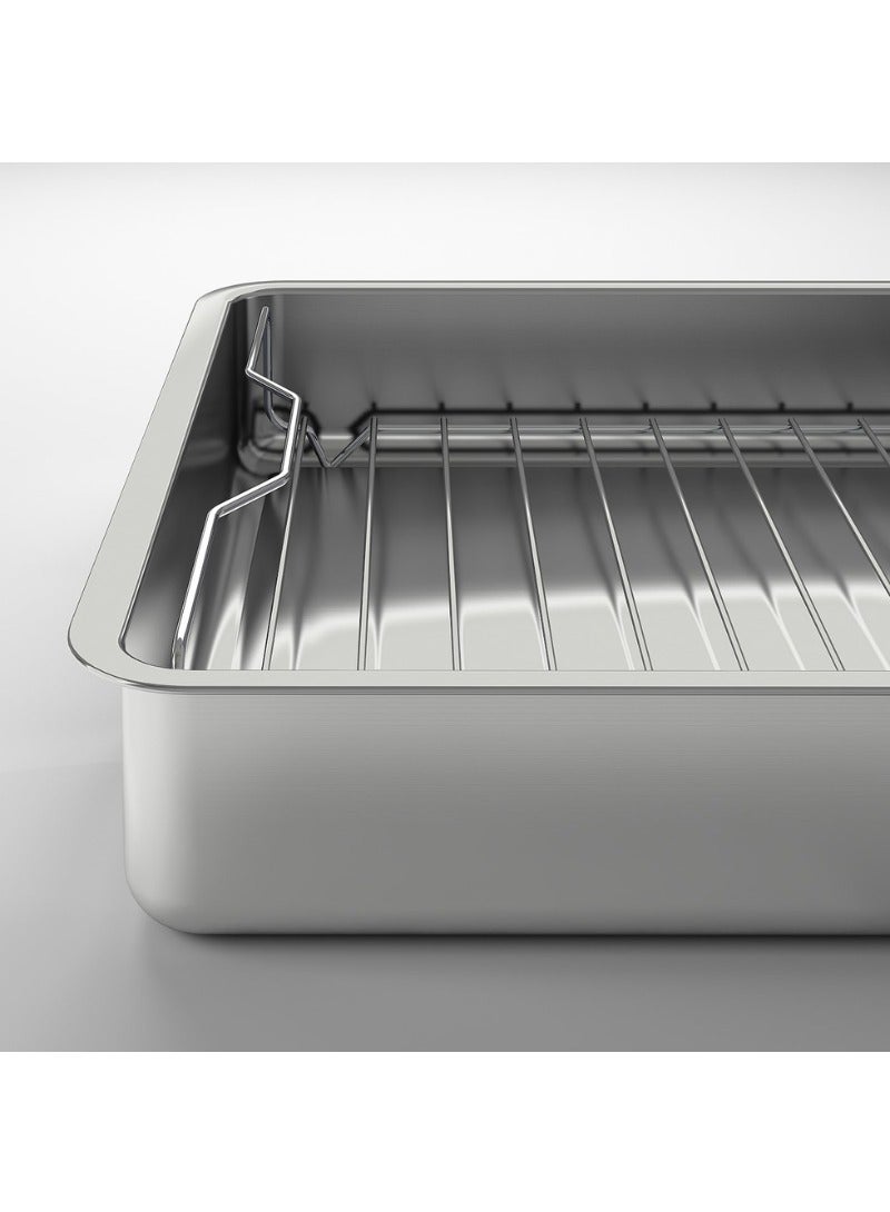 كونسيس صينية تحميص مع رف شواء، فولاذ مقاوم للصدأ، ٤٠×٣٢ سم - Image 2