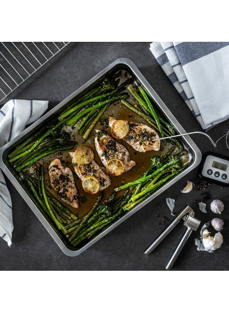 كونسيس صينية تحميص مع رف شواء، فولاذ مقاوم للصدأ، ٤٠×٣٢ سم - Image 4