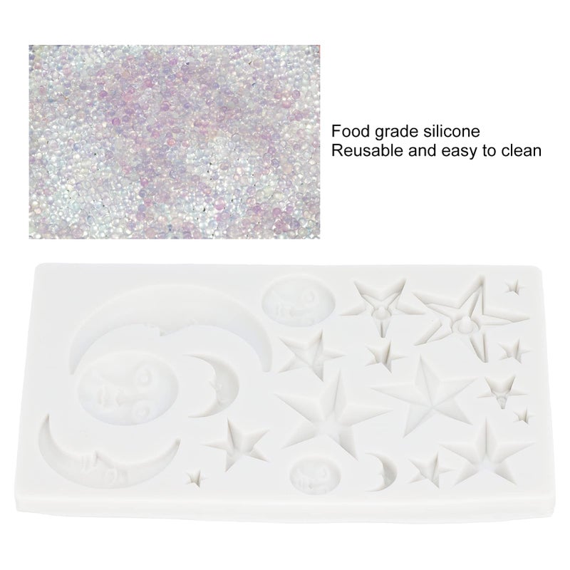 Tnfeeon Chocolate Star Moon Moon Face Nonstick Food Grade Silicone Reusable Heat Resistant Odorless Chocolate Makers Silicone Fondant Star Chocolate Cake Clay Decoration DIY Baking - Image 5
