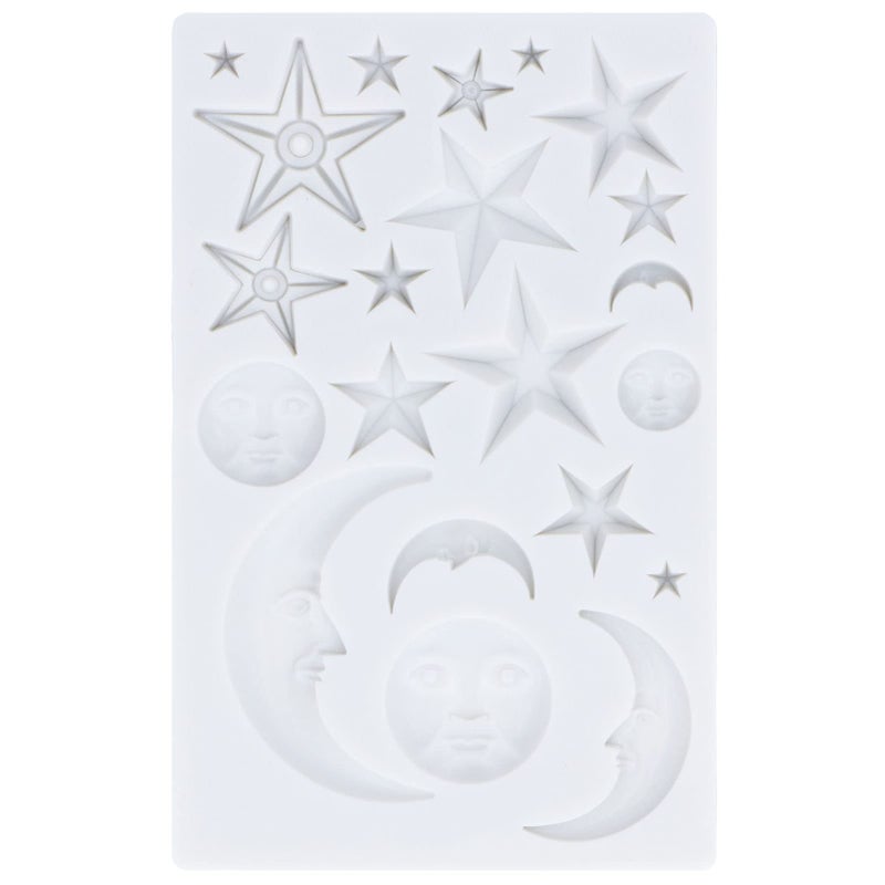 Tnfeeon Chocolate Star Moon Moon Face Nonstick Food Grade Silicone Reusable Heat Resistant Odorless Chocolate Makers Silicone Fondant Star Chocolate Cake Clay Decoration DIY Baking - Image 1