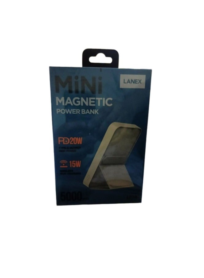 Lanex LP18 Mini PD And Wireless Magnetic Power Bank 5000mAh Type C / Lightning Made Of Premium Quality - Image 1