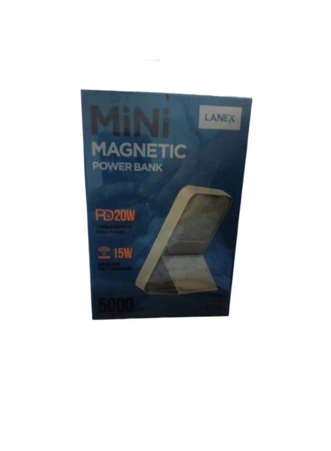 Lanex LP18 Mini PD And Wireless Magnetic Power Bank 5000mAh Type C / Lightning Made Of Premium Quality - Image 2