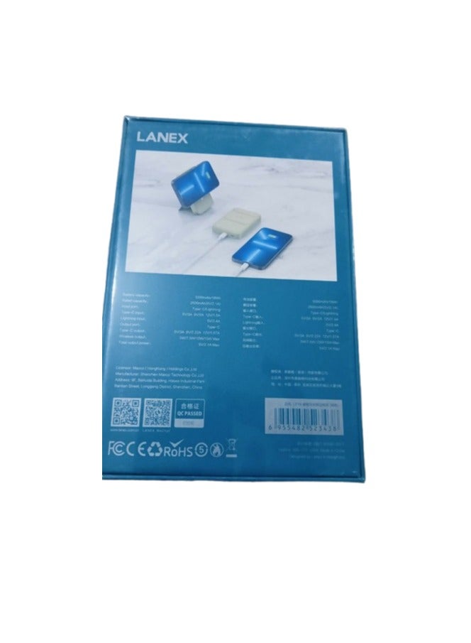 Lanex LP18 Mini PD And Wireless Magnetic Power Bank 5000mAh Type C / Lightning Made Of Premium Quality - Image 3