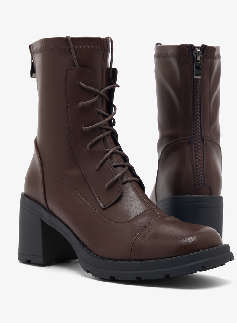 Ginger Chunky Lace Up Ankle Boots - Image 4