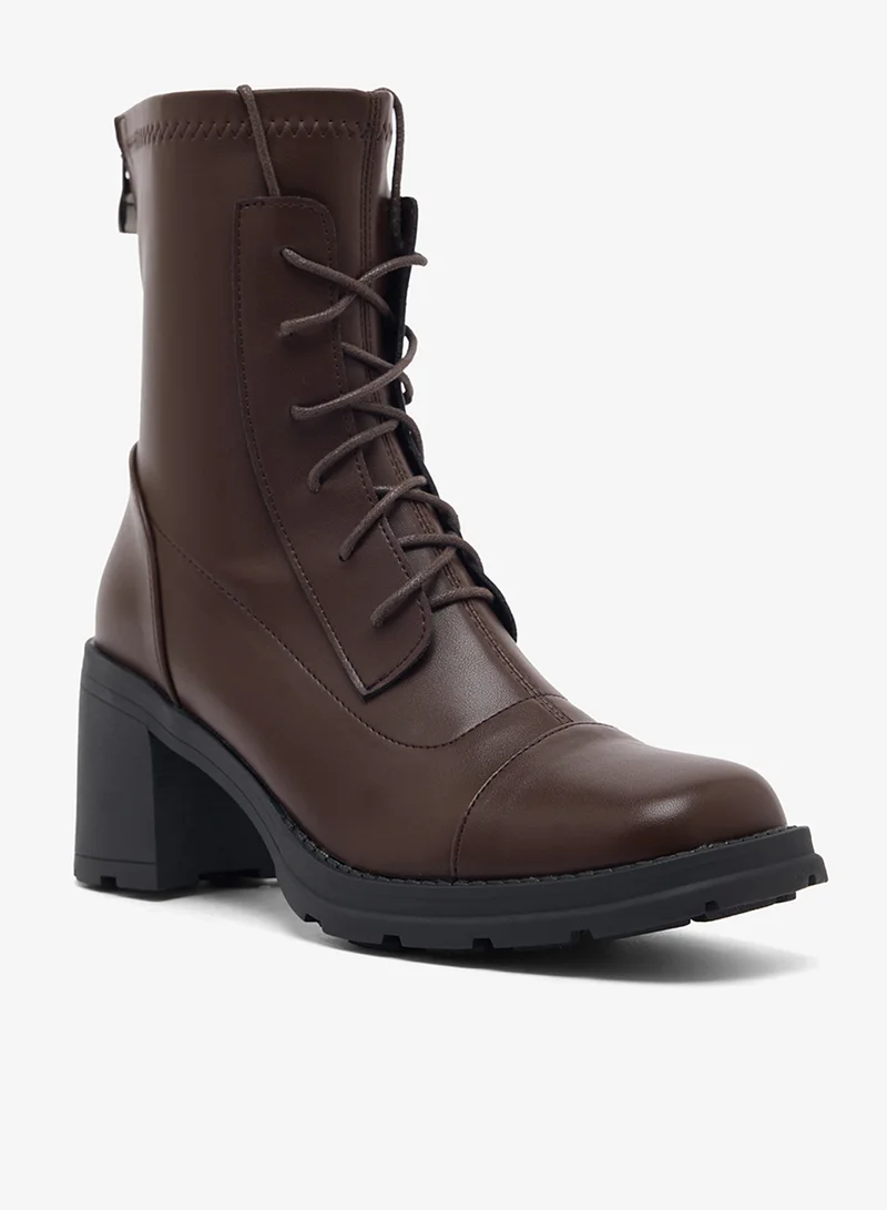 Ginger Chunky Lace Up Ankle Boots