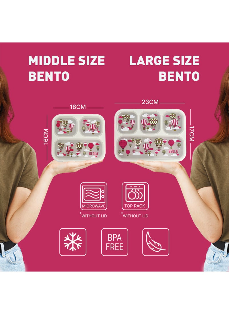 BEOLA Set of  2 Lunch Boxes for Kids Adults, Lunch Bento with Magnetic Meal Planner, Magic Sky  - Image 3