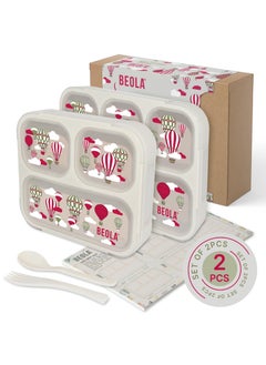 BEOLA Set of  2 Lunch Boxes for Kids Adults, Lunch Bento with Magnetic Meal Planner, Magic Sky  - Image 1