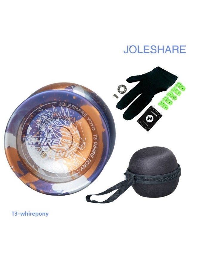 Generic Enjoy Yo-yo Color High Precision Alloy Yo-yo Metal Nostalgic Toy CNC Competitive YOYO-Color:Fire Cloud Ball Bag  - Image 1