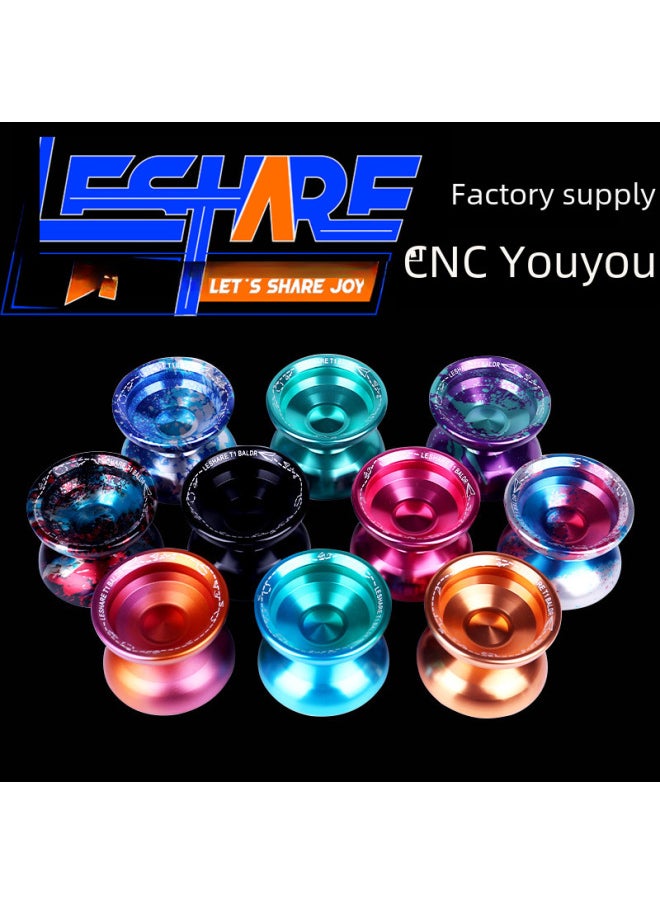 Generic Enjoy Yo-yo Color High Precision Alloy Yo-yo Metal Nostalgic Toy CNC Competitive YOYO-Color:Fire Cloud Ball Bag  - Image 3