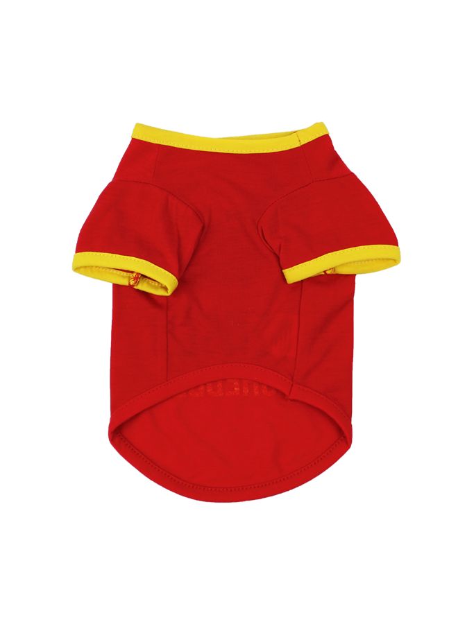 NIBEMINENT Licensed Fur Shedder Printed Pet T-Shirt Red/Yellow L  - Image 2