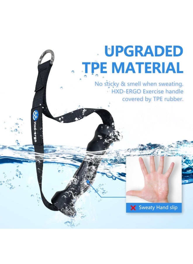 Exercise Grip, Pull Down Gym Handle, Heavy Duty Fitness Handle with 2 Carabiners for Resistance Bands, Resistance Band Handles for Cable Machine Pulleys - Image 3