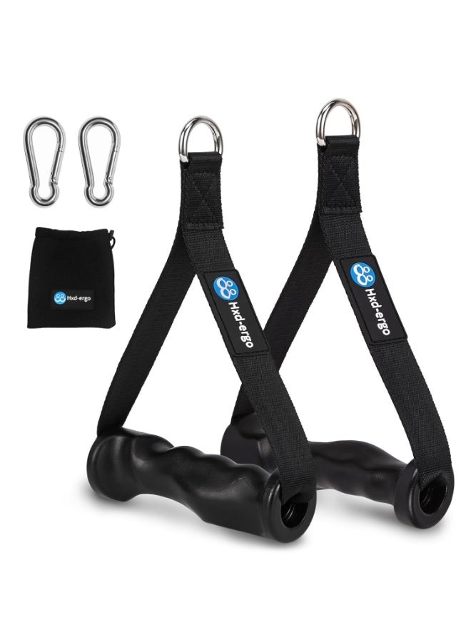Exercise Grip, Pull Down Gym Handle, Heavy Duty Fitness Handle with 2 Carabiners for Resistance Bands, Resistance Band Handles for Cable Machine Pulleys - Image 1