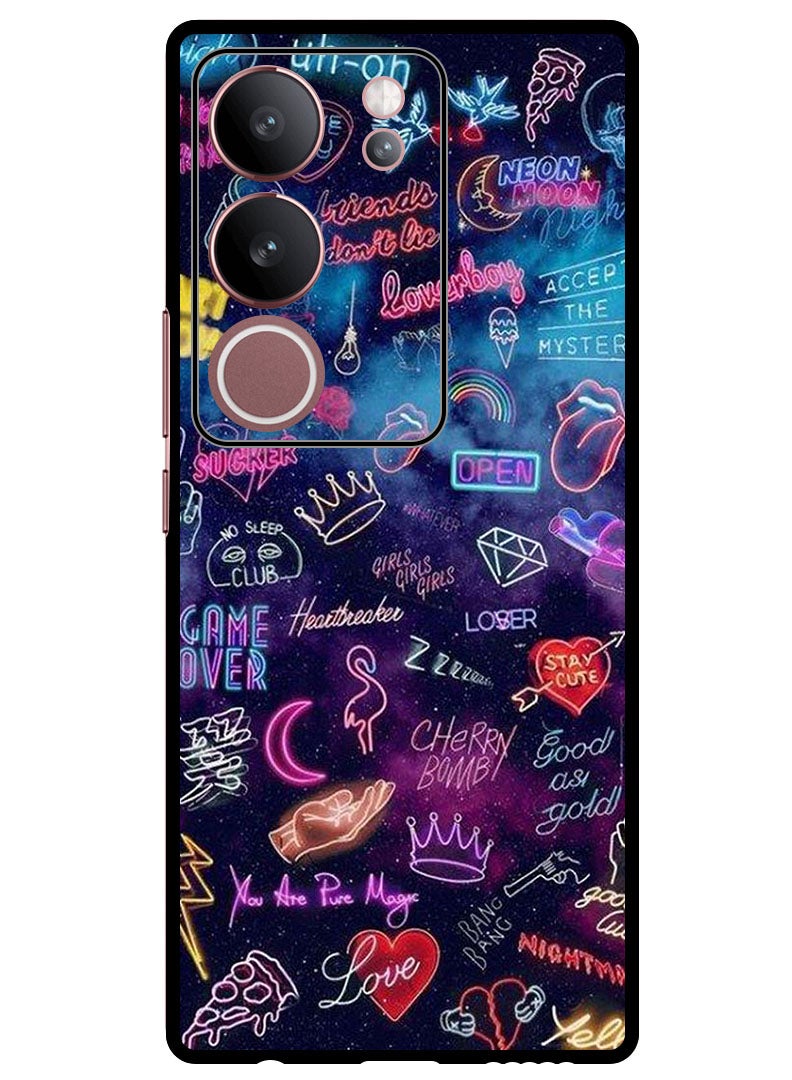 Theodor Protective Case Anti Scratch Shock Proof Bumper Cover For Vivo S17 - S17 Pro Lights Doodle - Image 1