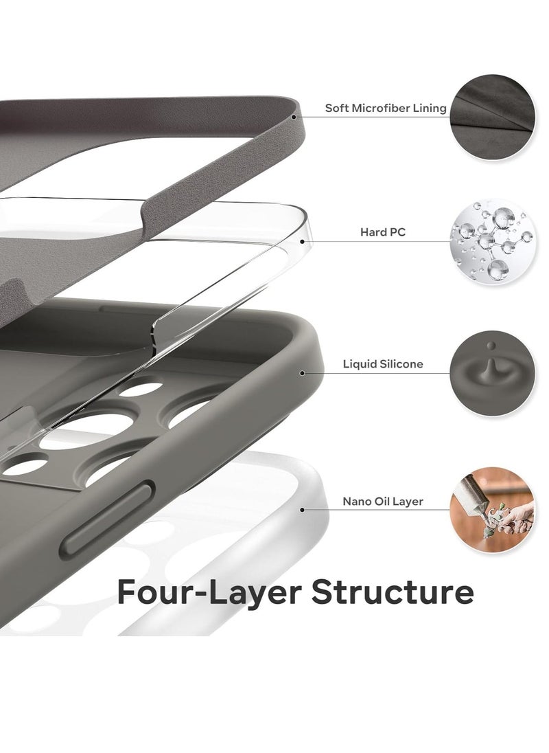 Raxoom ELTRAZONE Compatible with iPhone 15 Pro Max Case 6.7", with 1 x Screen Protector, Silky-Soft Touch Liquid Silicone Case Shockproof Rubber Case for iPhone 15 Pro Max-Grey - Image 5