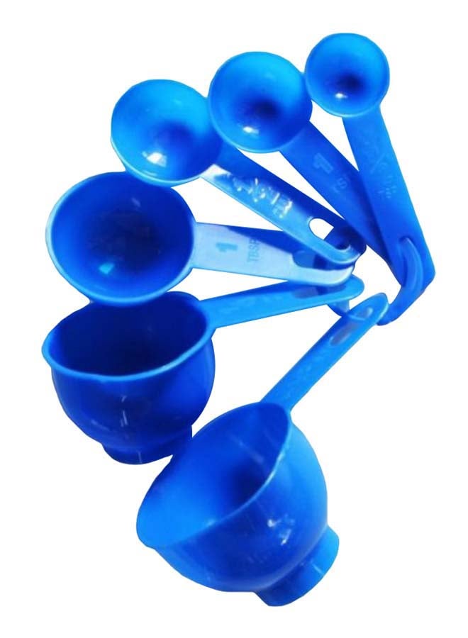 Alyashmac 7-Piece Measuring Cup And Spoon Set Blue/Clear - Image 1