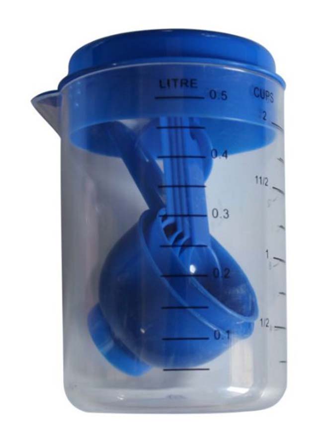 Alyashmac 7-Piece Measuring Cup And Spoon Set Blue/Clear - Image 2