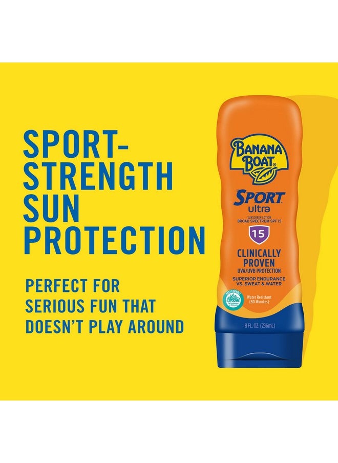 BANANA BOAT Banana Boat Sport Ultra Spf 15 Sunscreen Lotion 8Oz ; Banana Boat Sunscreen Spf 15 Lotion Oxybenzone Free Sunscreen Sunblock Lotion Sunscreen Banana Boat Lotion Spf 15 8Oz Each Twin Pack  - Image 3