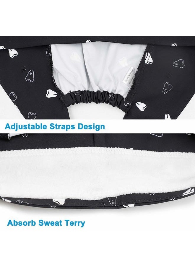 LUCKYBUNNY - 3PCS Cute Teeth Working Cap with Button, Women Men Breathable Lace Up Sweatband Work Hat Hair Cover (Tooth & Toothbrush) - Image 1