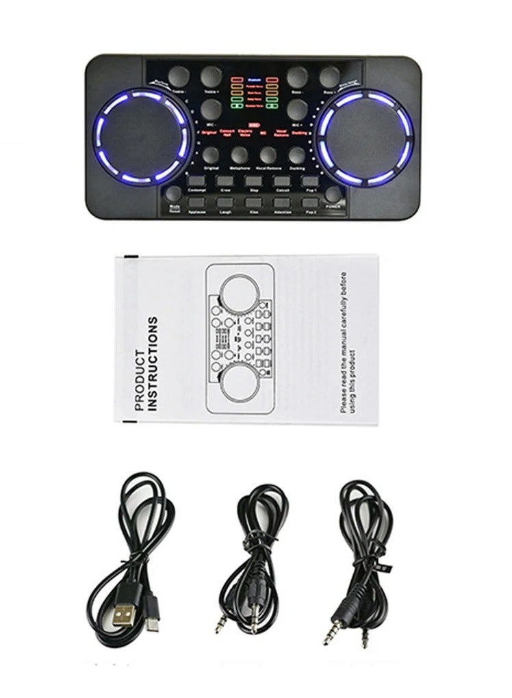 مزج الصوت الخلط صوتي V300 Pro مع بث مباشر وتسجيل صوتي في استديو موسيقي يعتمد على تقنية البلوتوث مع ملحق تسجيل يقلل من الضوضاء - Image 4