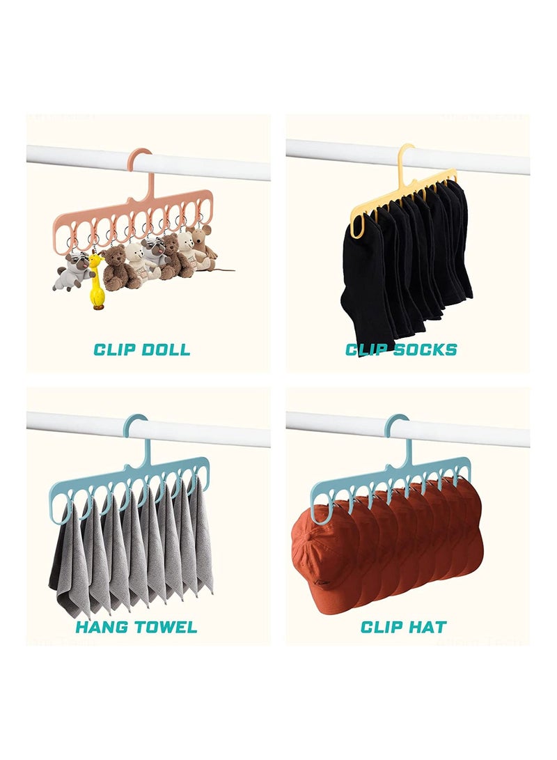 Y&D 8-Pack 9-Hole Clothes Hangers Organizer Set, Multifunction Hanger Space-Saving Wardrobe Drying Racks Storage for Scarf, Socks, Laundry Home Dormitory  - Image 4