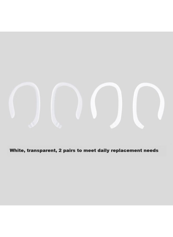 Masentek Eg02 خطاف الأذن مشبك غضروف الأذن مضاد للسقوط مضاد للضياق مضاد للتساقط اكسسوارات أداة مثبتة لـ Apple Airpods 1/2/3 Pro بلوتوث رياضية شفافة 2 + أبيض 2 - Image 3