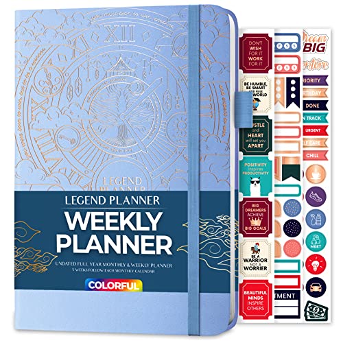 Legend Planner Legend Weekly Colorful Planner 2nd Edition – Undated Life & Work Agenda Journal for Time Management, Goal Setting, Productivity, Tasks & To Do Lists – A5 size, 5.8 ″ x 8.3″, Hardcover – Periwinkle - Image 1