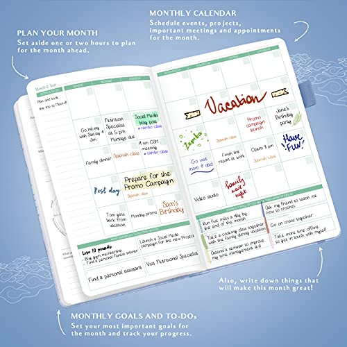Legend Planner Legend Weekly Colorful Planner 2nd Edition – Undated Life & Work Agenda Journal for Time Management, Goal Setting, Productivity, Tasks & To Do Lists – A5 size, 5.8 ″ x 8.3″, Hardcover – Periwinkle - Image 4