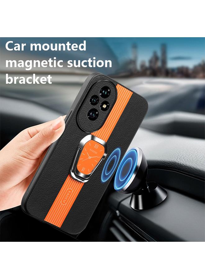 S-TOP Case For Honor 200 Magnetic Litchi Leather Back Phone Case with Holder - Image 2