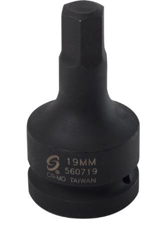 SUNEX TOOLS 560719 1Inch Drive 19mm Hex Driver Socket