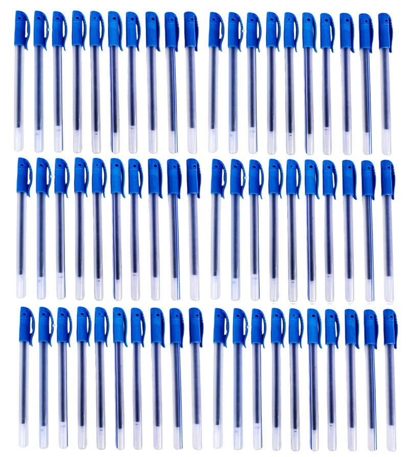 SSKR Pack of 60 Pcs Use and Throw Pens | Blue Ink Ball Point Pen 0.7mm Tip for Precision Writing | Smooth Flow of Ink | Smudge Free Writing Experience - Image 1