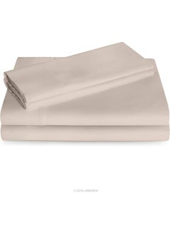 LINENSPA Linenspa LW06CKSACS 600 Thread Count Ultra Soft, Deep Pocket Cotton Blend Sheet Set - California King - Sand  - Image 1