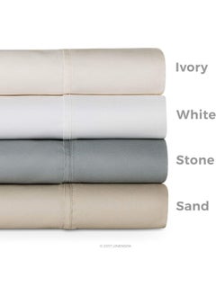 LINENSPA Linenspa LW06CKSACS 600 Thread Count Ultra Soft, Deep Pocket Cotton Blend Sheet Set - California King - Sand  - Image 4