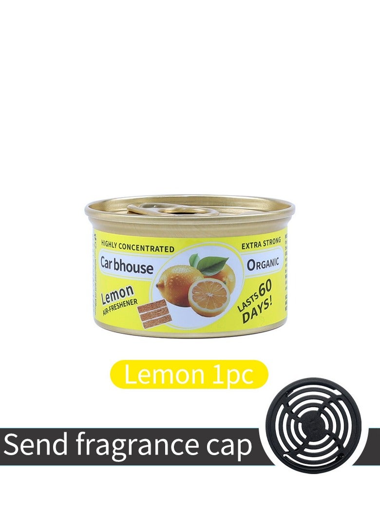 تشيري معطر الجو المعلب ومعادل الروائح، علبة مقاومة للانسكاب للمنزل والسيارات، معطرة بالليمون، 1.5 أونصة لكل علبة - Image 1