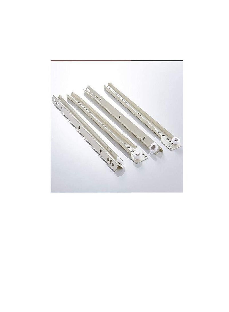 Robustline Roller Wheel Cabinet Drawer Keyboard Slide Glide Runner 2 Pairs (1.0mm Thickness), Heavy duty drawer slides (20") - Image 2