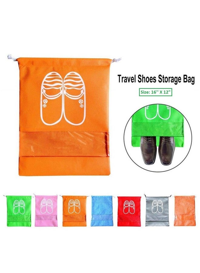 Lify حقائب أحذية سفر محمولة من ليفي - منظم أحذية لتوفير المساحة - ألوان أزرق مائي، أزرق داكن، أخضر، رمادي، برتقالي ووردي 16 × 12 بوصة - عبوة مكونة من 12 قطعة - Image 2