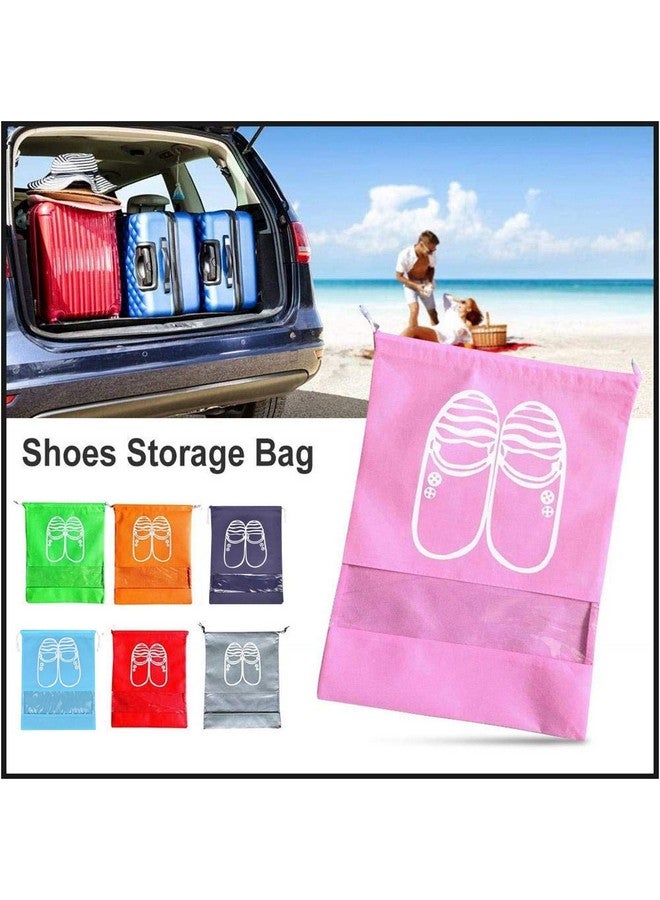 Lify حقائب أحذية سفر محمولة من ليفي - منظم أحذية لتوفير المساحة - ألوان أزرق مائي، أزرق داكن، أخضر، رمادي، برتقالي ووردي 16 × 12 بوصة - عبوة مكونة من 12 قطعة - Image 3