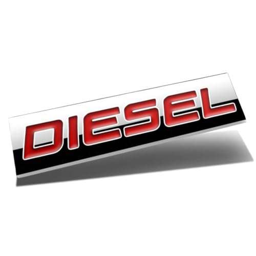 Automaze Diesel Emblem 3D Metal Car Badges Emblems Trunk Rear Fender Emblem compataibe with Tailgate Side Sticker Badge Car Decals (Chrome Color) (Chrome-Red) - Image 2
