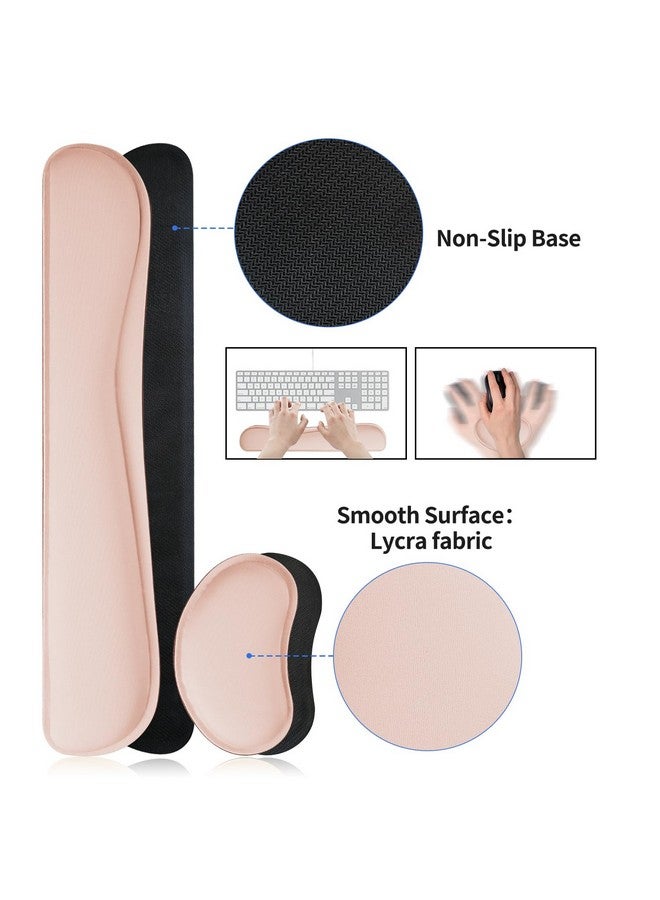 بلوس وسادة مكتب من الجلد اللامع ومسند معصم لوحة المفاتيح، وسادة ماوس كبيرة + وسادة لوحة مفاتيح + دعم معصم الماوس، واقي حصيرة مكتب غير قابل للانزلاق للمكتب والمنزل (35.4 × 15.7 بوصة، بيج) - Image 4