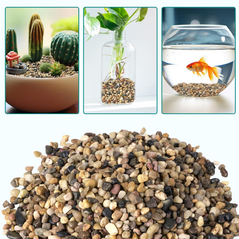 Rahato 2.5 lbs Small Rocks for Plants, 1/5 Inch Gravel for Plants Drainage, Decorative Potting Pebbles for Indoor Plants, Vases, Bamboo, Succulent, Terrarium, Crafts, Cactus - Image 5