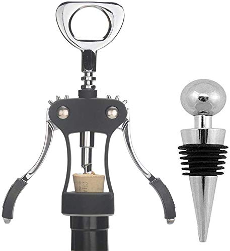 ilyever Wing Corkscrew,Ilyever Premium Wine Opener with Bottle Stopper,Multifunctional Corkscrew Wine Cork Opener Bottler Opener Remover for Home, Kitchen,Restaurant,Party and as Gift,Black - Image 5