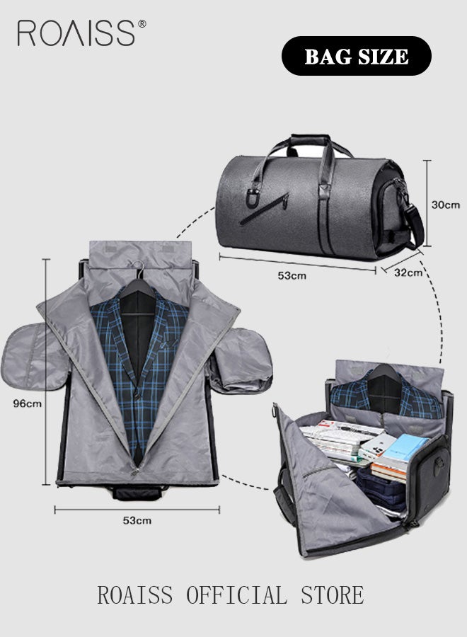 roaiss Large Capacity Outdoor Travel Bag Portable Suit Garment Storage Bag Foldable Business Luggage Bag with Multifunctional Organizer Suitable for Carrying and Storing Travel Essentials - Image 4