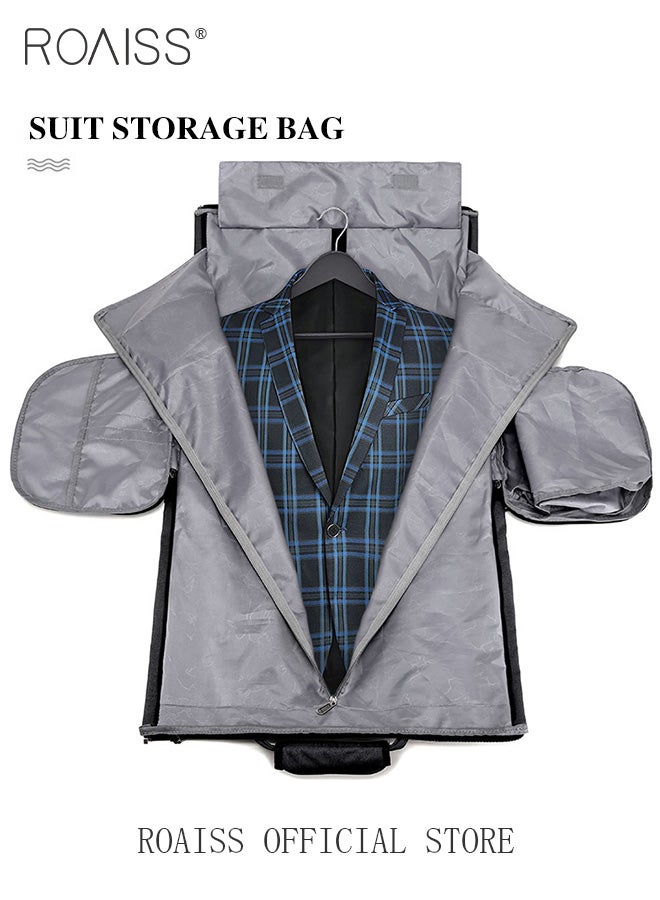 roaiss Large Capacity Outdoor Travel Bag Portable Suit Garment Storage Bag Foldable Business Luggage Bag with Multifunctional Organizer Suitable for Carrying and Storing Travel Essentials - Image 3