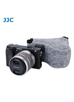 Fotasy JJC Grey Ultra Light Neoprene Camera Case for Sony a6600 a6500 a6400 a6300 a6100 a6000 a5100 +18-55mm/E 50mm F1.8 Lens, Pouch Bag for Fuji X-T30 X-T20 X-T10 +16-50mm, Canon PowerShot SX530 SX540 G3X  - Image 3