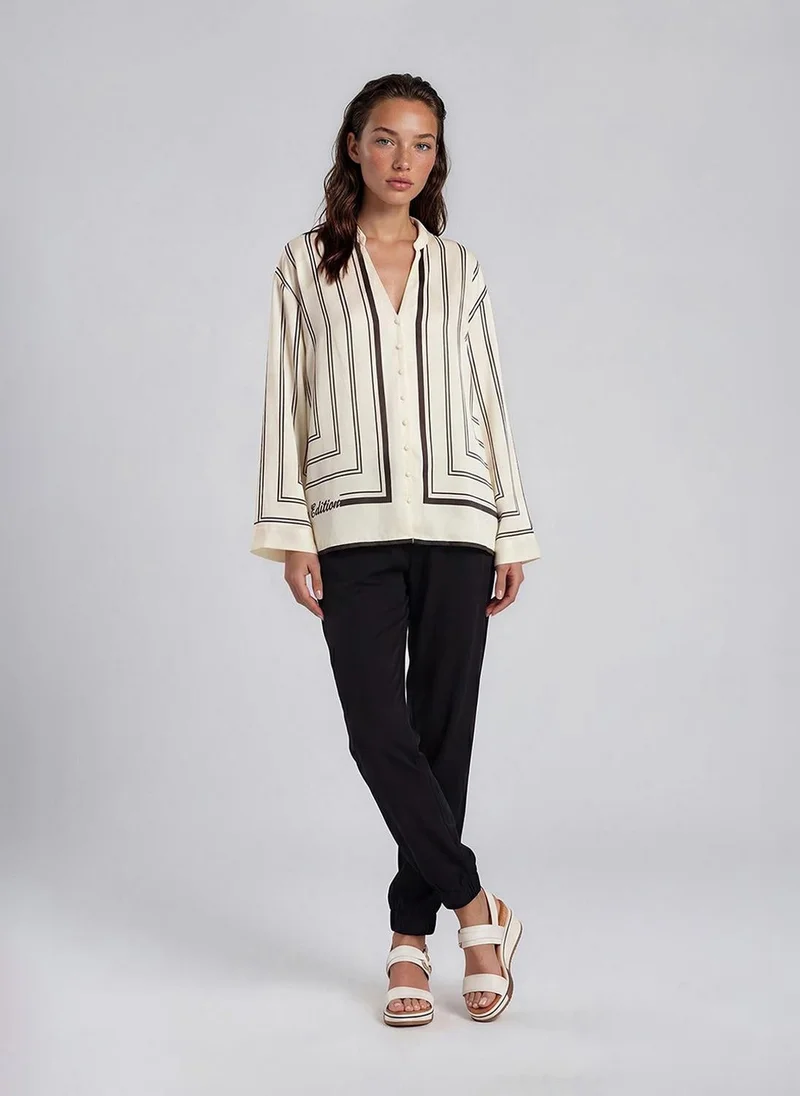 فيرو مودا Women's VMEVINA Long Sleeve Woven Shirt