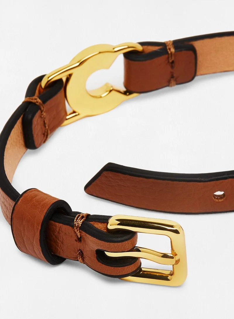 COCCINELLE Grained Leather Bracelet