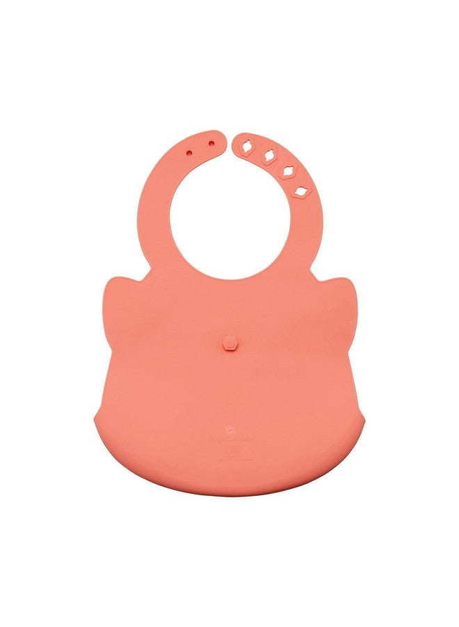 Tiny Twinkle Roll-Up Silicone Bib - Soft, Durable, Easy Clean Waterproof Silicone Bibs With Food Catcher (Coral, Infant)  - Image 4