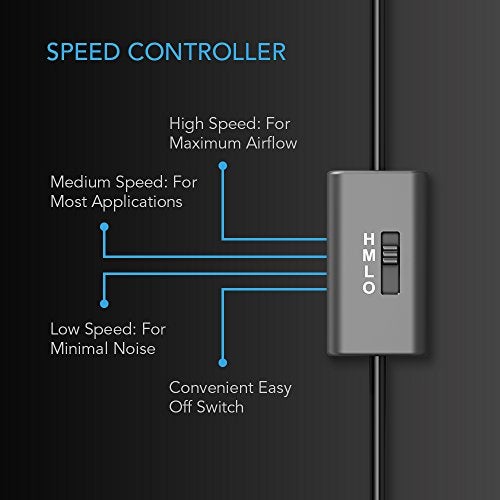 AC Infinity AIRPLATE S9, Quiet Cooling Fan System 18" with Speed Control, for Home Theater AV Cabinet Cooling - Image 3